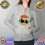 Awesome golf Cart Retro Vintage Sunset Golf Course Driver Golfing T-Shirt Full Zip Hooded