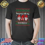 Awesome hanging With My Gnomies God Jul Gnome Xmas Santa Christmas T-Shirt Unisex