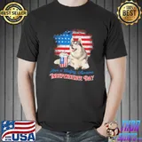 Awesome husky Woofing Awesome Independence Day Shirt