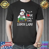 Awesome I Love Being A Lunch Lady Funny Snowman Christmas Womens T Shirt