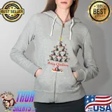 Awesome lighting Xmas Matching Santa Bernese Mountain Christmas Tree T-Shirt Full Zip Hooded