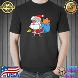 Awesome monkey Christmas Holiday Santa Claus Vintage Retro T-Shirt Unisex