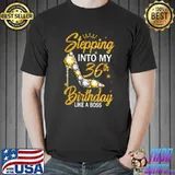Awesome stepping Into My 36th Birthday Like A Boss Diamond Shoes T-Shirt Unisex