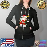 Baseball Santa Claus Christmas Shirt Full Zip Hooded