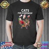 Best Cats For Everybody Tee Funny Santa Christmas Cute PJs Xmas T- Unisex