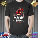 Best Cool Dad Gnome Buffalo Plaid Matching Family Christmas T Shirt