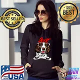 Best Cute English Springer Spaniel Red Plaid Headband And Glasses T Shirt