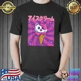 Best Cute Retro 90s Japanese Kawaii Funny Happy Ice Cream Cat T Shirt