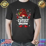 Best Cutest Gnome Buffalo Plaid Christmas Tree Family Xmas T Shirt