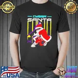 Best Cyber santa claus gaming synthwave ugly christmas shirt