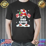 Best Dad Gnome Gnomies Red Plaid Matching Family Christmas Funny T-Shirt