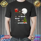 Best Funny Xmas Lighting Tree Santa Riding Condor Christmas T Shirt