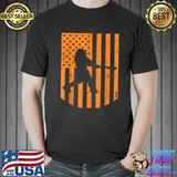 Best Halloween Baseball Player Fan Skeleton Flag USA Costume T Shirt