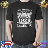 Best life begins at 93 1929 the birth of legends T Shirt