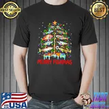 Best merry Fishmas Funny Fishing Christmas Tree Lights T-Shirt Unisex