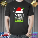 Best Nini Claus Shirt Christmas Pajama Family Matching Xmas T-shirt