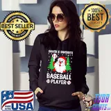 Best Santa Favorite Baseball Player Funny Christmas Baseball Game T-shirt