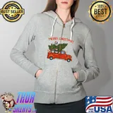 Best schnauzer Xmas Vintage Red Pickup Retro Truck T-Shirt Full Zip Hooded