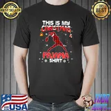 Best this Is My Christmas Pajama Red Plaid Badminton Xmas T-Shirt Unisex