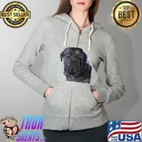 Black Mastiff Face Dog Shirt Full Zip Hooded