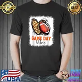 Bleached Football Game Day Vibes Football Mom Game Day Funny T Shirt Unisex