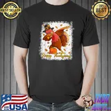Bleached Happy Thanksgiving Dabbing Turkey Pilgrim Funny T Shirt Unisex