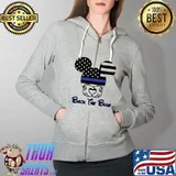 Blue Line Mickey Back The Blue America Flag Shirt Full Zip Hooded