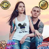 Blue Line Mickey Back The Blue America Flag Shirt Tank Top