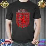 Burrell Tartan Scottish Plaid Lion Rampant T Shirt Unisex