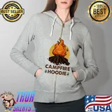 Campfire Hoodie Camping Shirt Full Zip Hooded