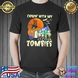 CAMPING L1 Chillin' With My Zombies Halloween Shirt Unisex