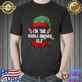 Christmas Elf Pajama I’m The Middle Brother Elf Christmas T Shirt Unisex