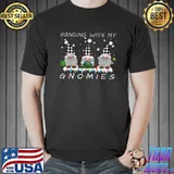 Christmas Hanging With Gnomies Xmas Gnome Red Buffalo Plaid T Shirt Unisex
