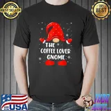 Coffee Lover Gnome Buffalo Plaid Matching Family Christmas T Shirt Unisex