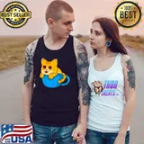 Cute Cat Cartoon Design T Shirt Tank Top