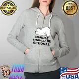 Cute Sleeping Nope Polar Bear Hate Monday Should Be Optional Premium T-Shirt Full Zip Hooded