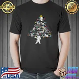 Dabbing Dalmatian Christmas Dalmatian Xmas Lighting Santa T Shirt Unisex