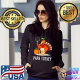 Daddy Turkey Matching Family Group Thanksgiving Papa Grandpa T-Shirt