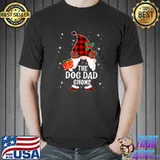 Dog dad Gnome Buffalo Plaid Matching Family Christmas Pajama T Shirt Unisex