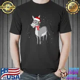 Donkey Santa Claus Christmas T Shirt Unisex