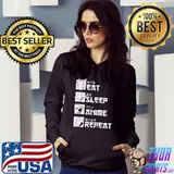 Eat Sleep Anime Repeat Shirt Hoodie