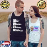 Eat Sleep Anime Repeat Shirt Tank Top
