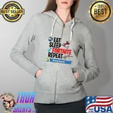 Eat Sleep Fortnite Repeat For Gamer #1 Victory Royale Fortnite Shirt Full Zip Hooded
