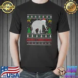 Elephant Animal Lover Ugly Santa Indian Elephant Christmas Premium T-Shirt Unisex