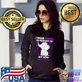 Elephant Overdose Awareness I Wear Purple For My Son T-shirt