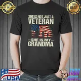 Female Veteran's Grandkids - She is not just a veteran Premium T-Shirt