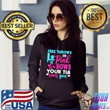 Free Throws Or Pink Bows Tia Loves You Gender Reveal shirt