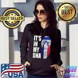 French And Israeli Mix DNA Flag Heritage T-shirt