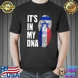 French And Israeli Mix DNA Flag Heritage T-s Unisex