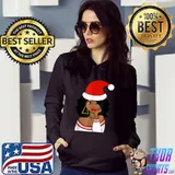Funny black African American Santa Apparel Christmas Melanin Women T-Shirt